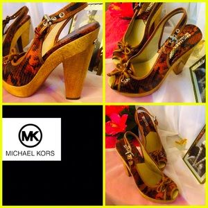 🏷BOGO🆓 MICHAEL KORS “Jaden Sling Snake” Heels / 8